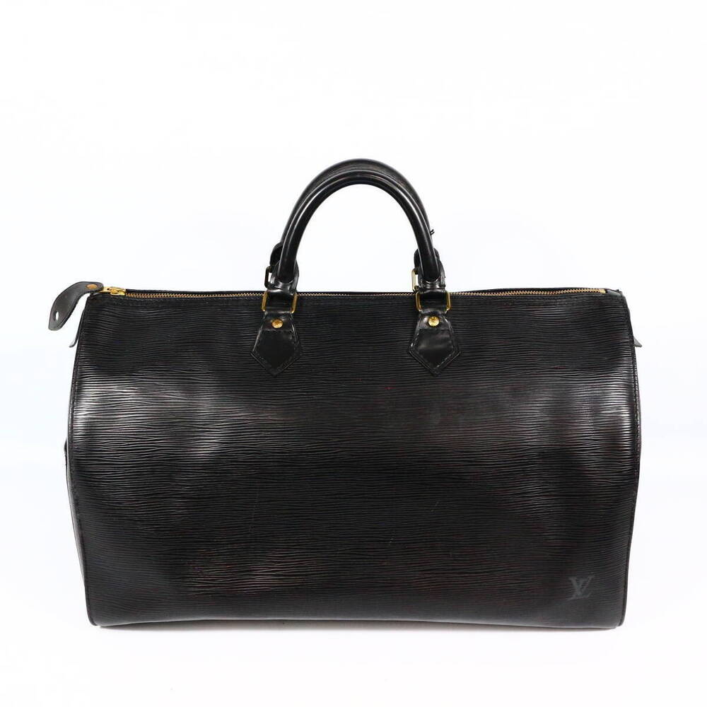 Louis Vuitton Boston Leather Epi Black Bag Noir Speedy Handbag Black